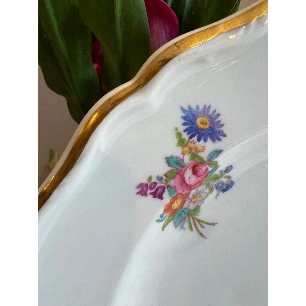Vintage Spode Dresden Rose R2241 Luncheon Plate 9